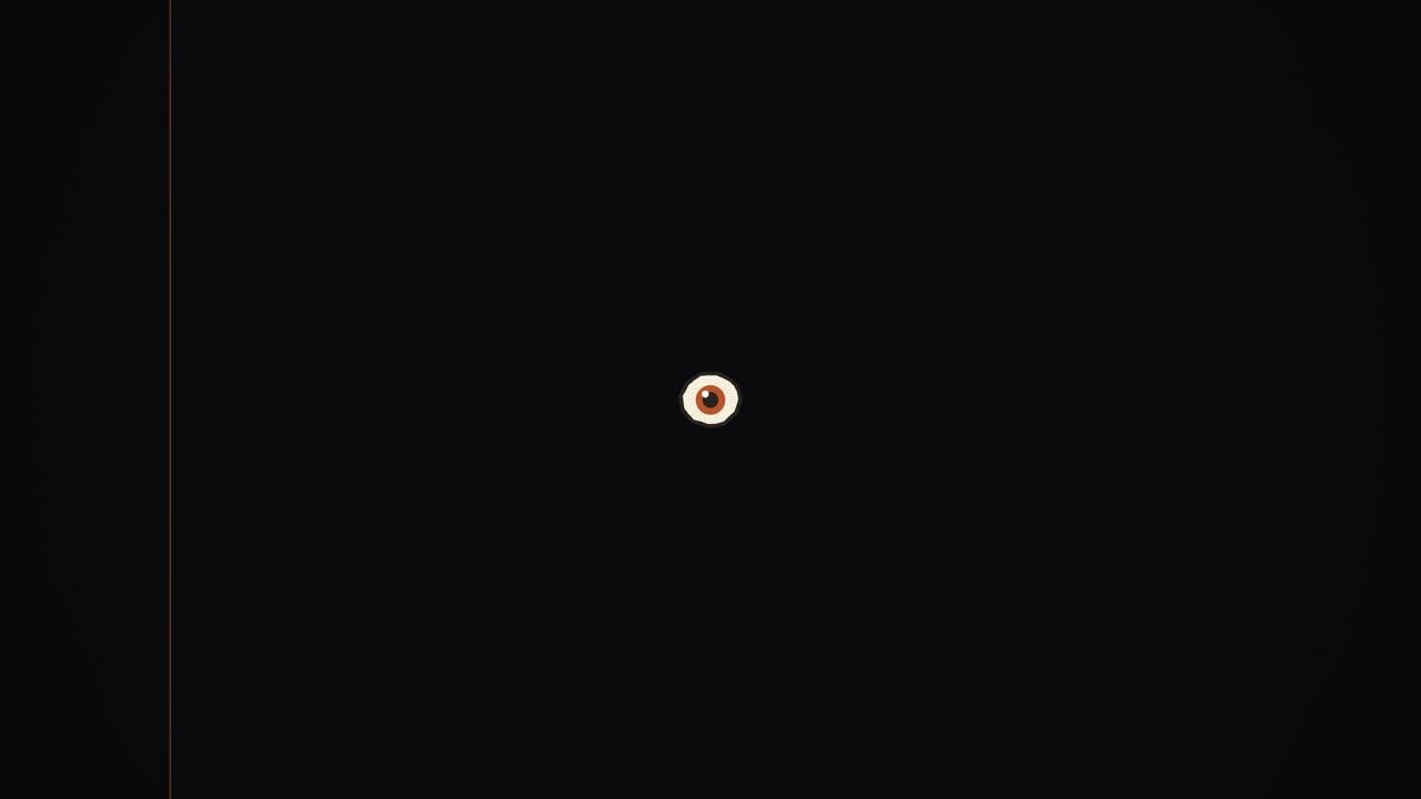 One small eye opens in the dark.