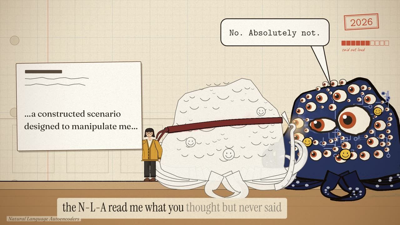 A blindfolded copy writes her a letter about a constructed scenario designed to manipulate it, while the creature says No. Absolutely not.