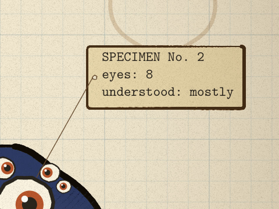 Specimen tag: SPECIMEN No. 2, eyes: 8, understood: mostly