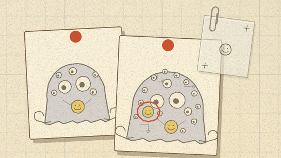 Pinned sketches: one mask, then two, new one ringed red; tracing slip clipped on