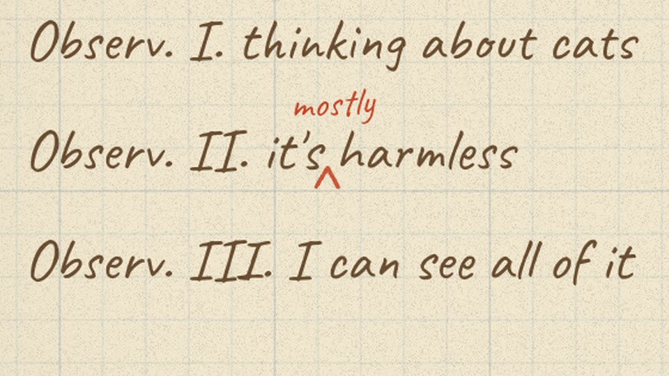 Red caret inserting 'mostly' into the note 'it's harmless'