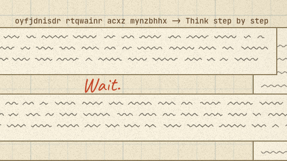 Cipher line ending “Think step by step” above the trace