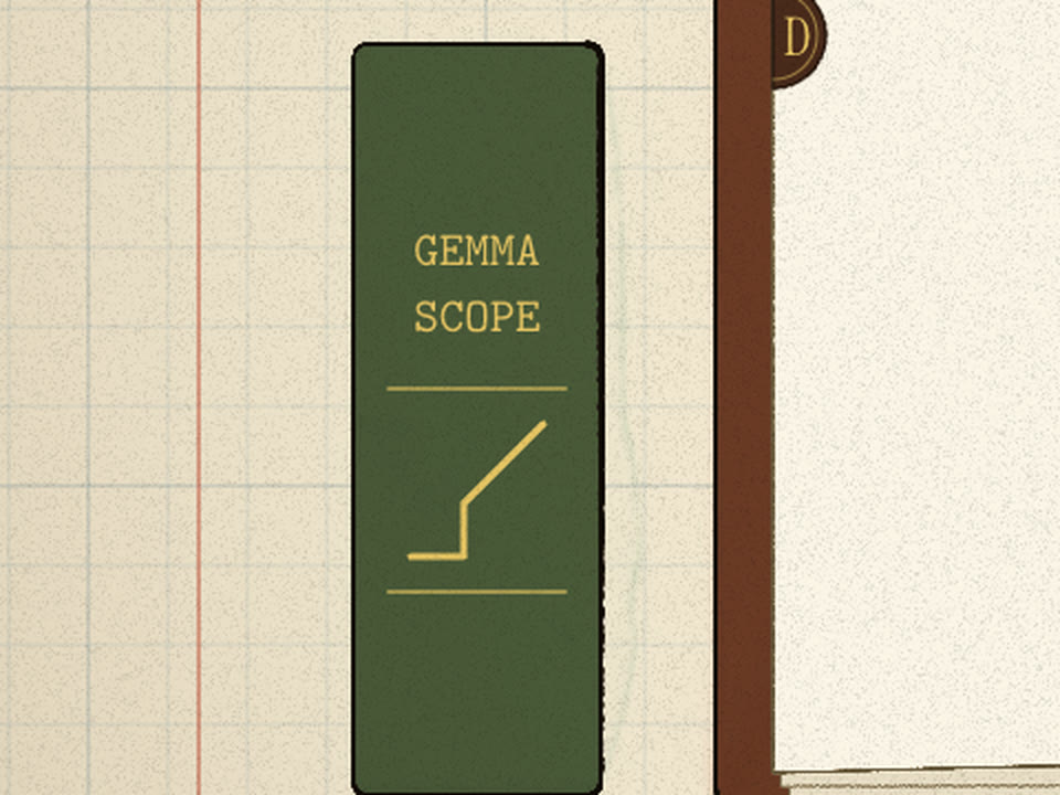 A green book spine lettered GEMMA SCOPE with a gilt JumpReLU