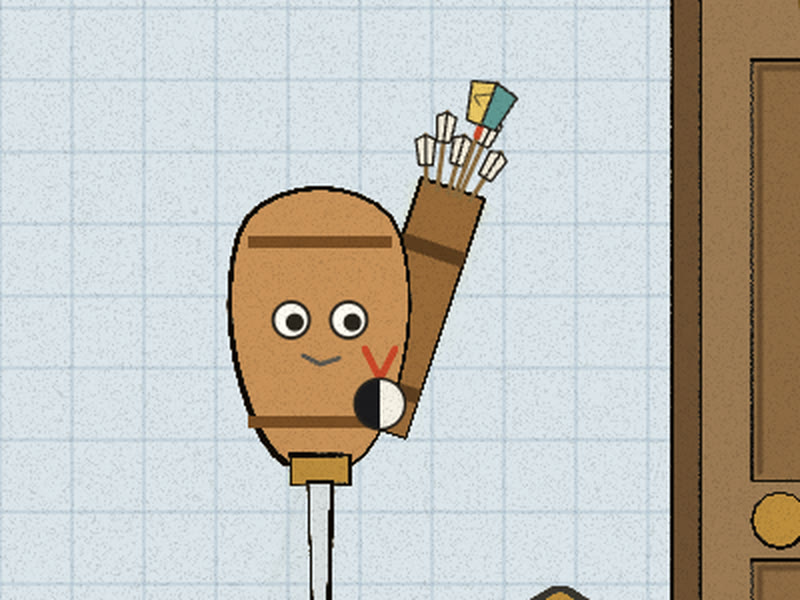 The probe with a quiver of plain arrows and one fancy-fletched arrow